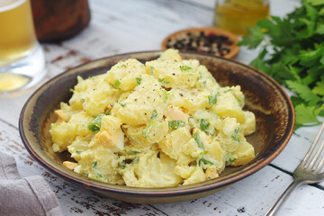 Traditional German dish potato salad	