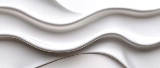 Obraz premium Abstract White Wave Pattern Surface Texture Minimalist Background Design Artistic Smooth Shape Illusion Presentation