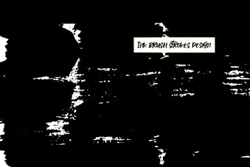 Ink brush strokes background. Grunge Brush strokes Background. Grunge texture Background. Abstract Black and white grunge texture. Vector brush stroke texture. Black ink, paint splatter.