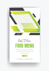 Instagram food banner template, single design Instagram story template, social media post banner 