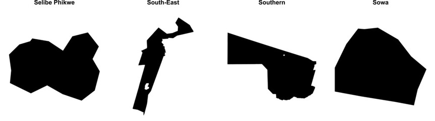 Selibe Phikwe, South-East, Southern, Sowa outline maps © David Zydd
