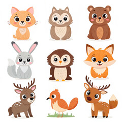 set of funny animals