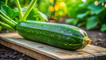 Minimalist Vegetable Marrow Growing on Raised Garden Bed
