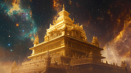 golden temple starry sky