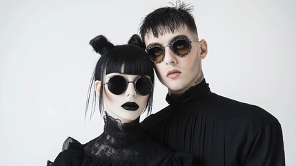 Young couple in gothic look 