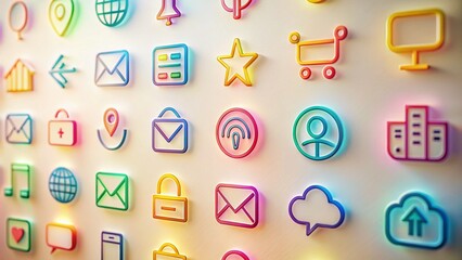 Minimalist Web Design: Thin Line Icons, Vibrant Colors, Modern Style