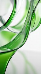 green glass and Liquid matte abstract wave. 3d rendering illustratiuon.
