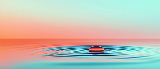 Calm water drop rippling across tranquil surface nature serene environment close-up fluid dynamics