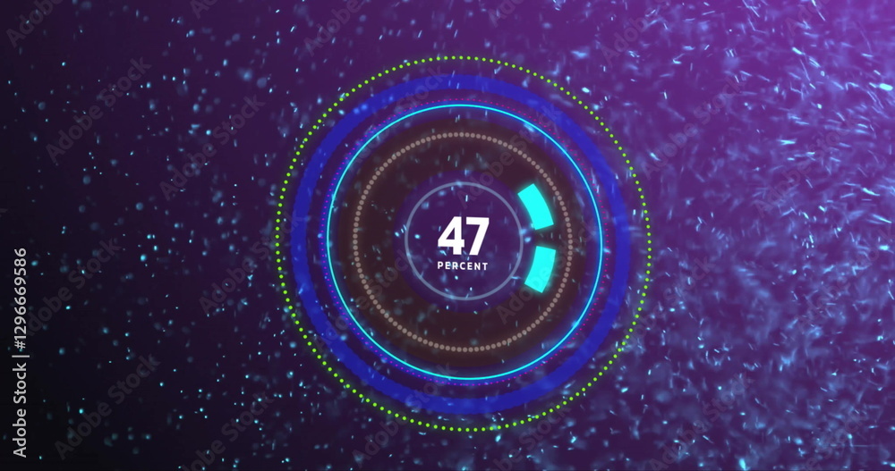 Poster image of scope scanning and data processing over purple background