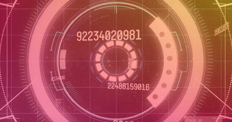 Image of scope scanning and data processing over dark background