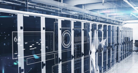 Image of digital data processing over computer servers