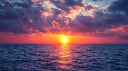 Majestic sunset with colorful sky and dramatic clouds signifying the end of a beautiful day