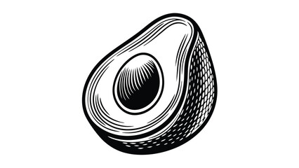 A sliced avocado with the pit visible in one half