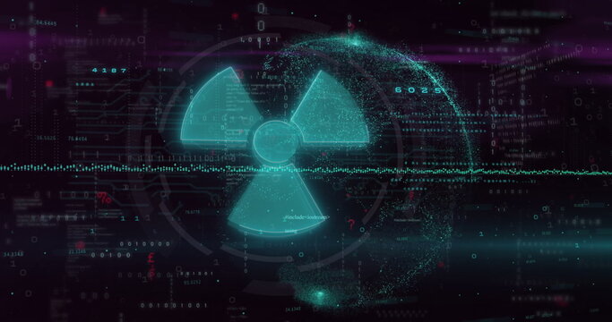 Image of financial data processing over globe - Powered by Adobe