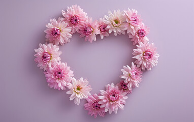 Heart-Shaped Wreath with Pink Daisies &ndash; Love and Romance