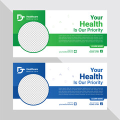 Medical healthcare social media banner or cover template