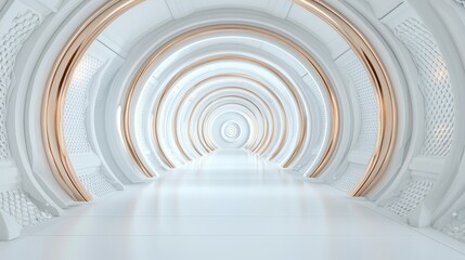 Obraz premium Digital design evolution conceptual media space in modern architecture futuristic environment creative viewpoint