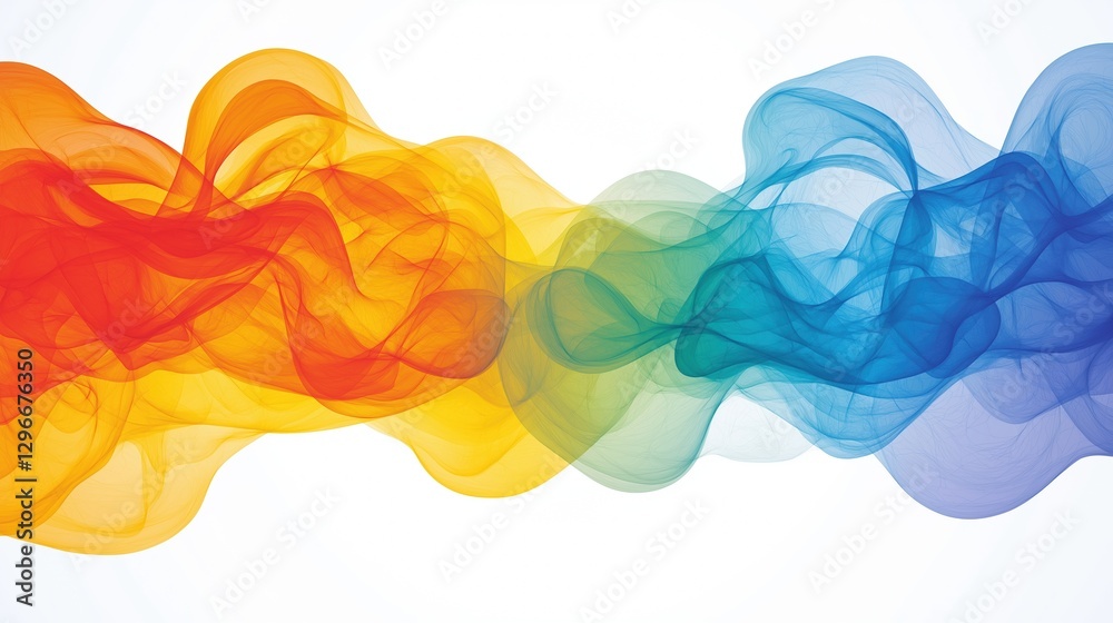 Poster colorful artistic representation of brain waves flowing in abstract design and dynamic patterns