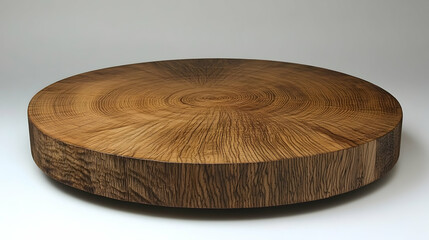 Round Wooden Table Surface with Unique Grain and Texture Patterns