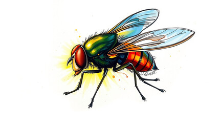 Fototapeta premium fly on white background