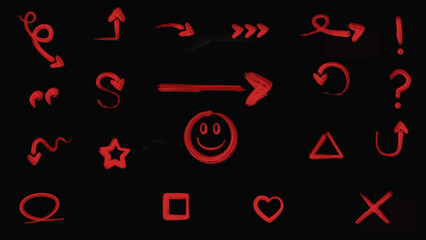 Paint Brush Doodle Elements