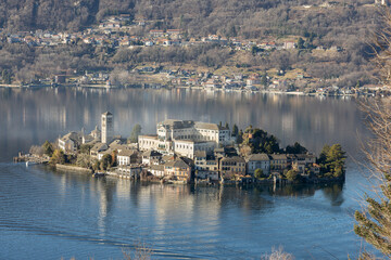 San Giulio Island.
San Giulio island in Lake Orta. Italy, Piedmont.