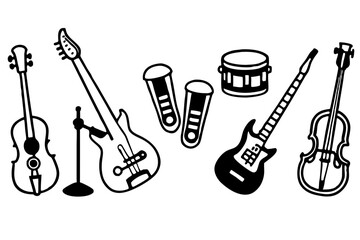 Musical Instruments silhouette vector illustration