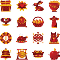 Chinese New Year Celebration Flat Illustrations


