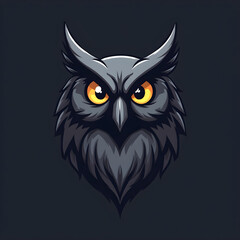 Obraz premium Modern grey owl mascot logo for gaming teams, cyber players, and social networks