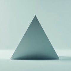 Fototapeta premium Minimalist Grey Pyramid on Light Background - Abstract Geometric Shape