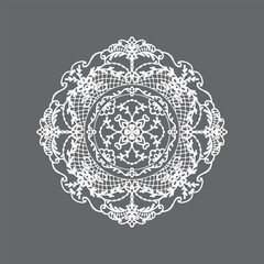 Intricate White Lace Round Coaster Design - Elegant Shabby Chic Detail