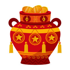 Chinese New Year Traditions Flat Illustrations