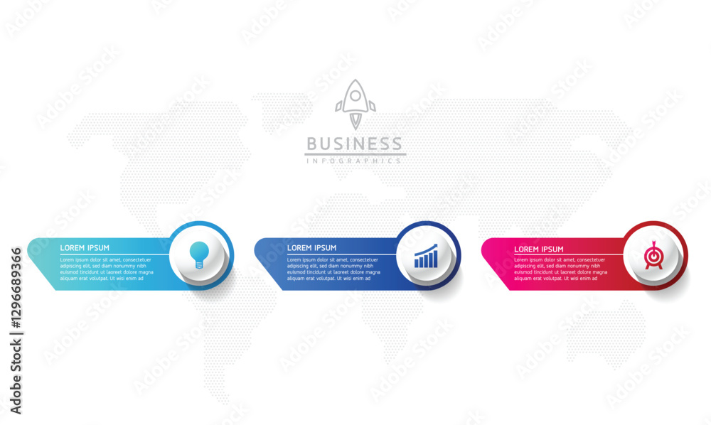 Wall mural vector business presentation connecting steps infographic template