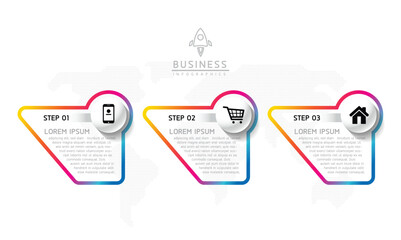 Vector business Presentation Connecting Steps Infographic Template