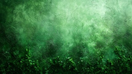 Emerald Green Abstract Nature Backdrop: Lush Foliage Against a Textured Green Wall