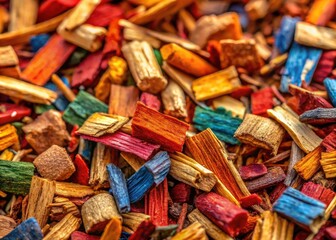 Fototapeta premium Macro Photography: Wood Chip Detail After Stump Grinding - Close Up Texture Images