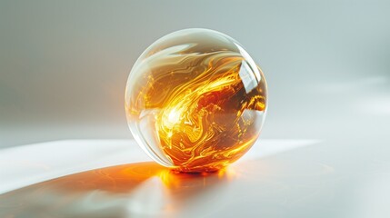 A futuristic cosmic energy sphere emitting radiant waves, displayed on a clean white background. The high-definition image showcases the glow and dynamic energy fields.