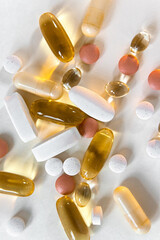 Vitamin Pills on a white background