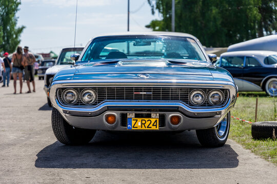 FINOWFURT, GERMANY - JUNE 28, 2024: The muscle car Plymouth GTX, 1971. Roadrunner's Paradise Race 61 Festival.