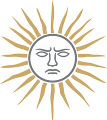 Unhappy sad emoji sun element