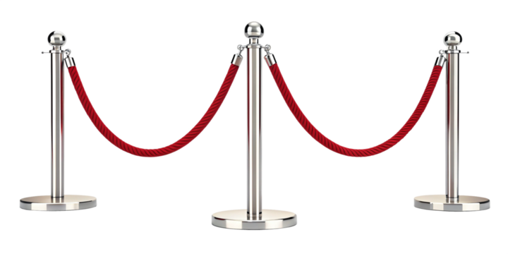 Set of Stanchions with Red Velvet Ropes – Isolated on Transparent Background
VIP Red Carpet Barriers – Stanchions with Velvet Ropes PNG Cutout