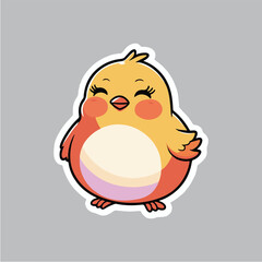 Bird sticker, bird flat vector sticker design , kids stickers, bird 