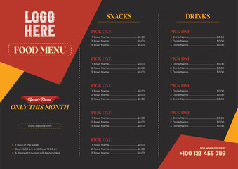 Modern Restaurant Menu Template &ndash; Stylish Food & Drink Menu Design.
