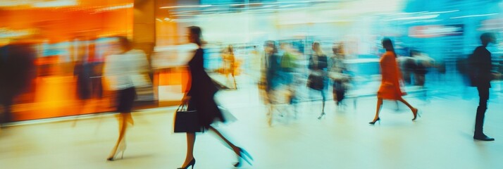 Obraz premium Blurred Movement of Professional People in an Urban Environment