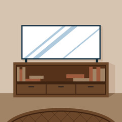 illustration of a television in living room
