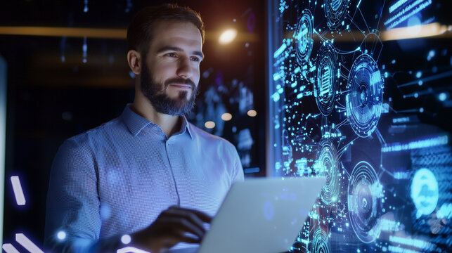 Digital Transformation Specialist Managing Big Data and Network Connections