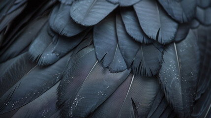 Obraz premium Intricate beauty of a crow's glossy feathers.