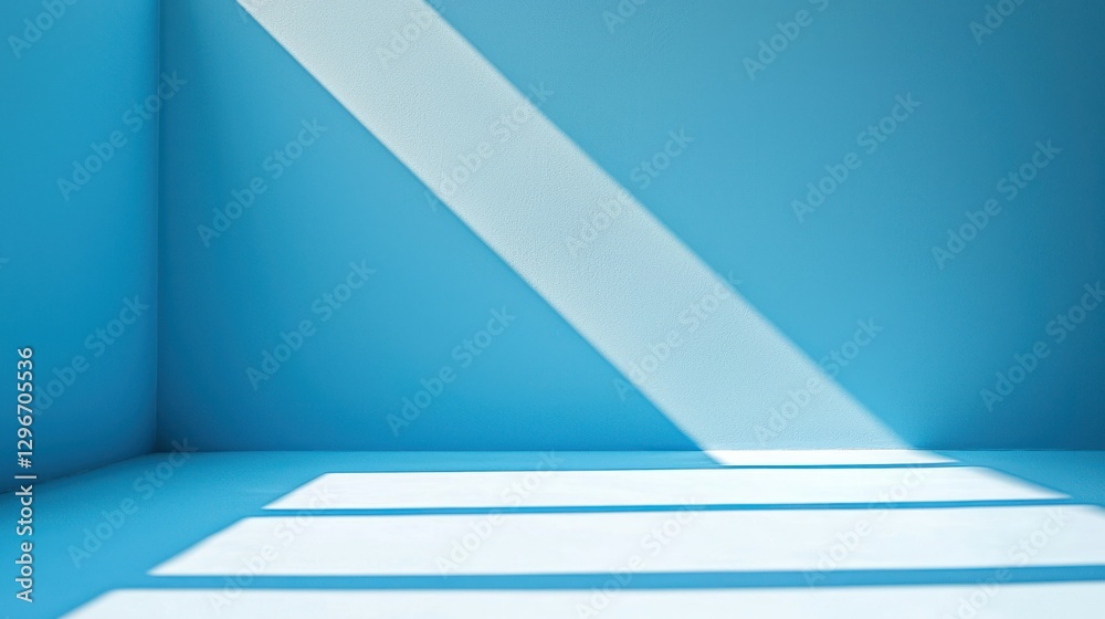 Poster a clean and simple bright blue background with even lighting.