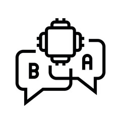 Deep Learning black line icon.