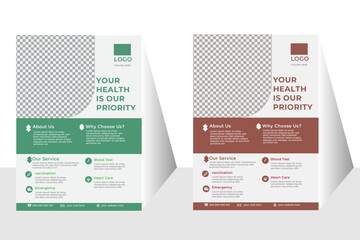 Obraz premium Modern healthcare and medical flyer or poster design layout, leaflets decoration for printing and presentation vector,cover a4 template design